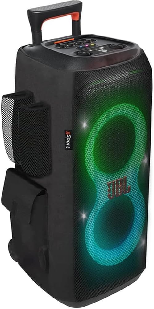 JBL PartyBox Stage 320 Portable Party Speaker with Wireless Two Microphone System (Black)