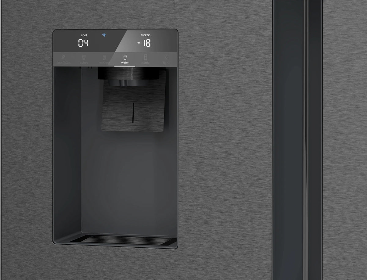 SIEMENS KF96DPXEA iQ700 French door bottom freezer. multi door 183 x 90.5 cm Brushed black steel antiFingerprint. Total noFrost