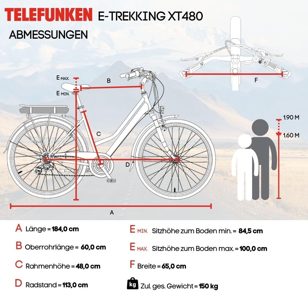 TELEFUNKEN E-Bike Trekking Expedition XT480 / XT481, 28 Zoll