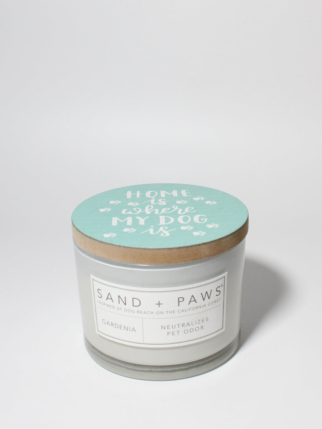 Elegant Sand + Paws Gardenia 12 oz scented candle