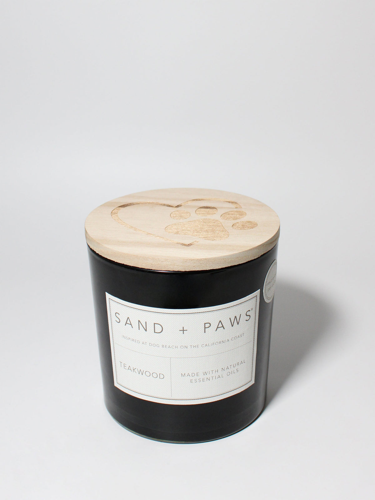 Elegant Sand + Paws Teakwood 21 oz scented candle