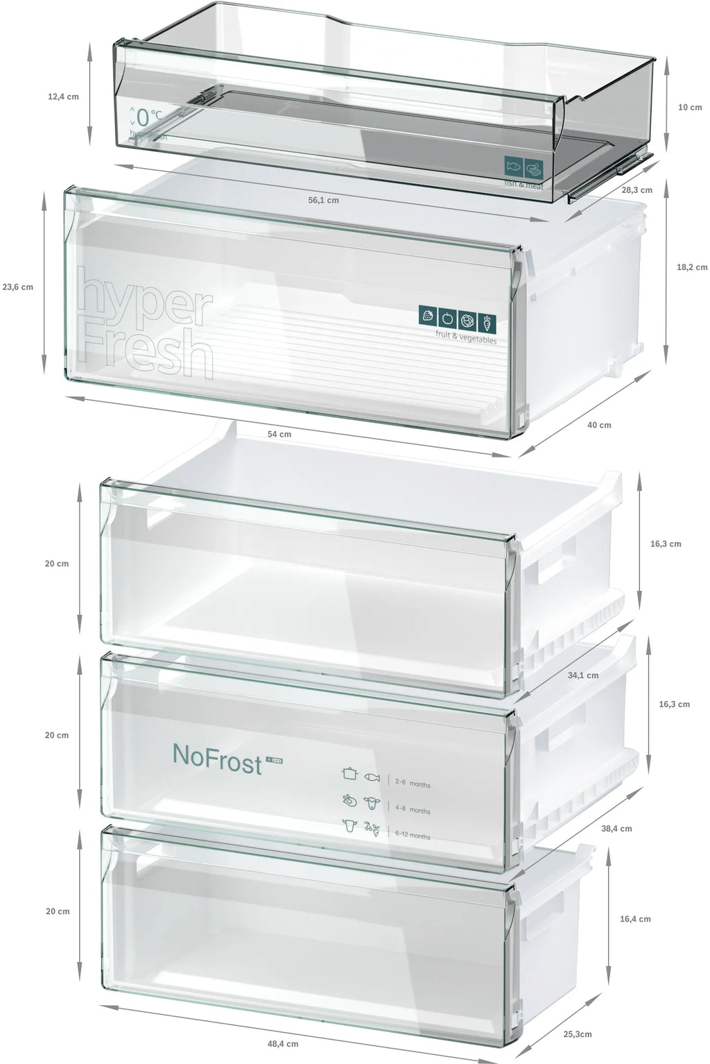SIEMENS KG49NXIDF iQ300 Free-standing fridge-freezer with freezer at bottom 203 x 70 cm Brushed steel anti-fingerprint