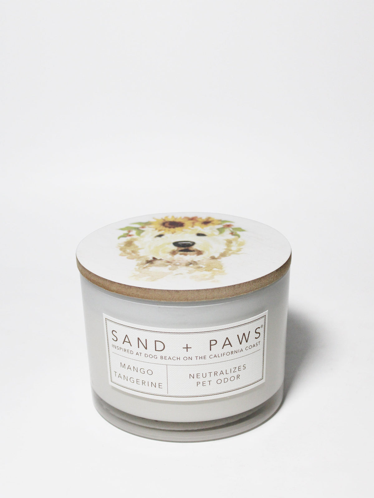 Elegant Sand + Paws Mango Tangerine 12 oz scented candle
