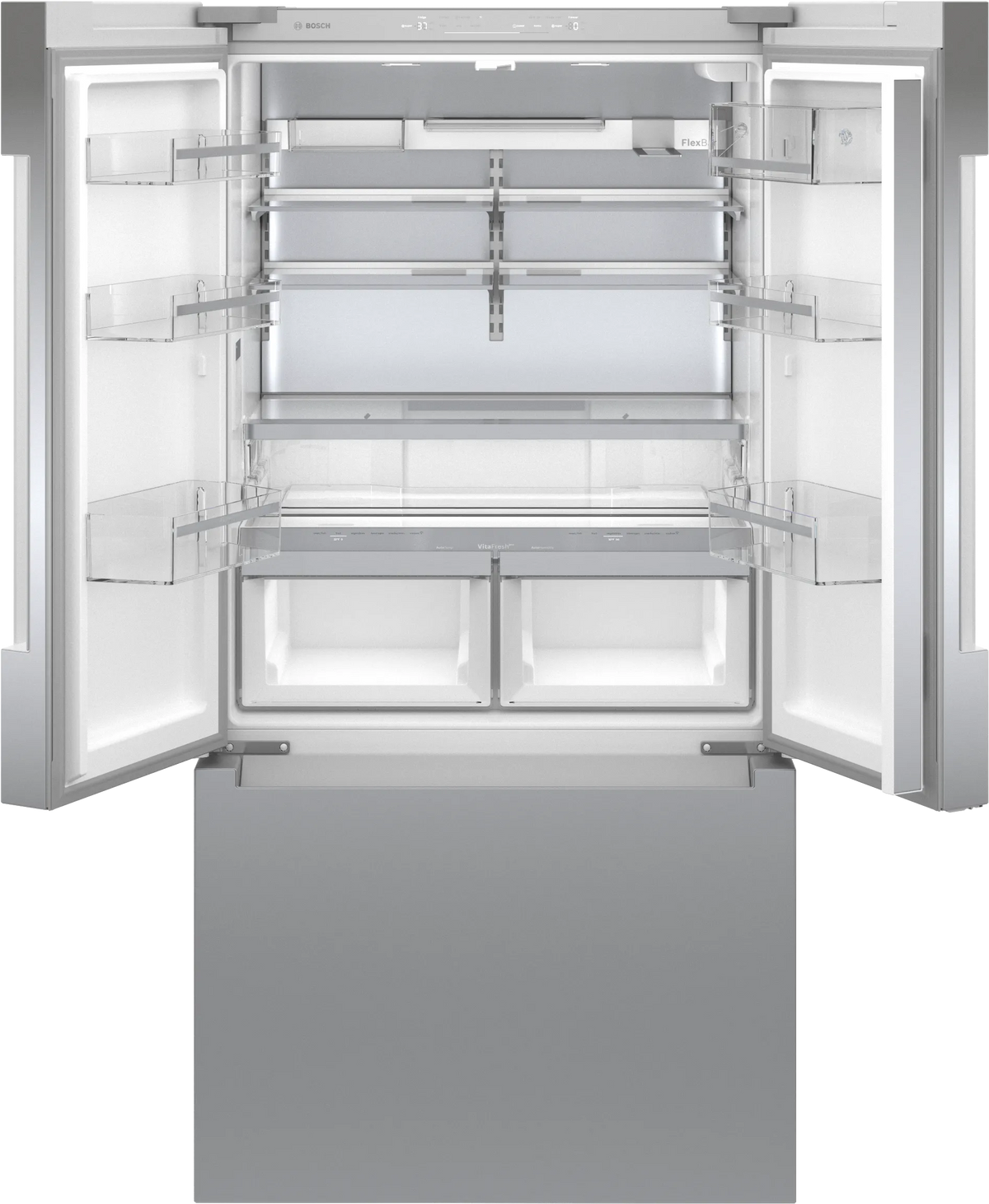 Bosch B36CT81ENS 800 Series French Door Bottom Mount Refrigerator 36'' Stainless steel (with anti-fingerprint). Total No Frost