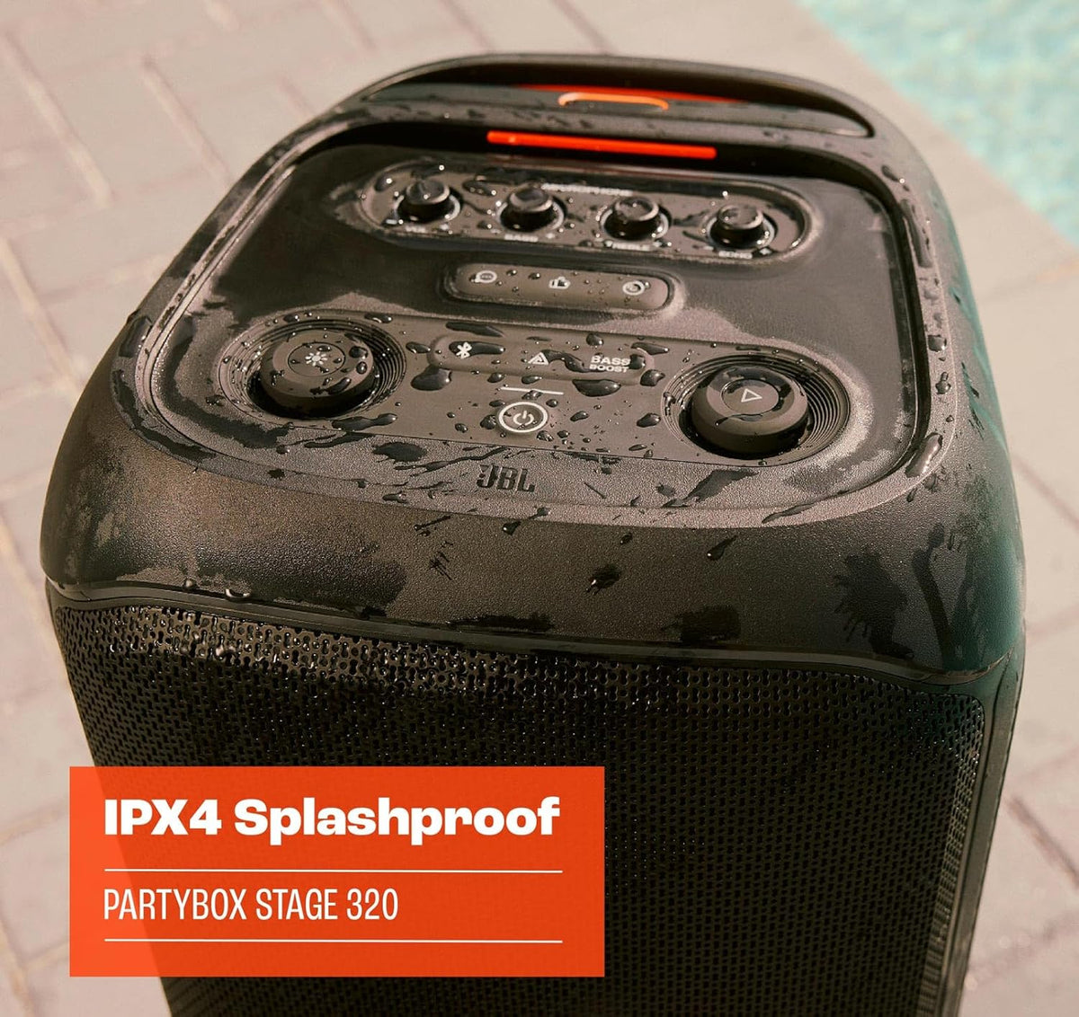 JBL PartyBox Stage 320 Portable Bluetooth Speaker Bundle with divvi! Protective Transport Bag