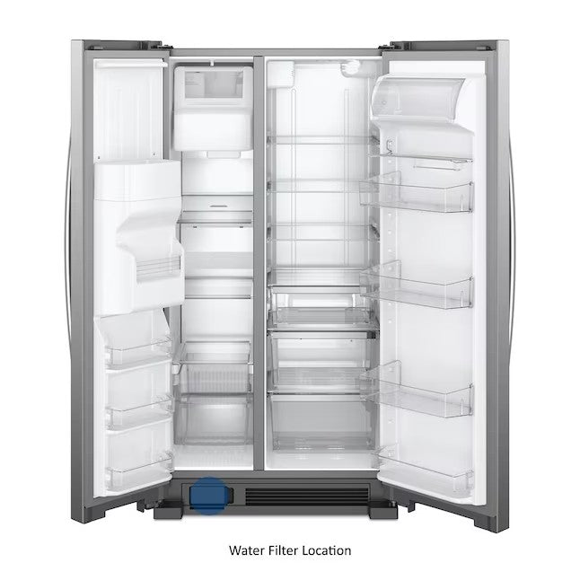 Whirlpool 21.4-cu ft Side-by-Side Refrigerator with Ice Maker (Fingerprint Resistant Stainless Steel)