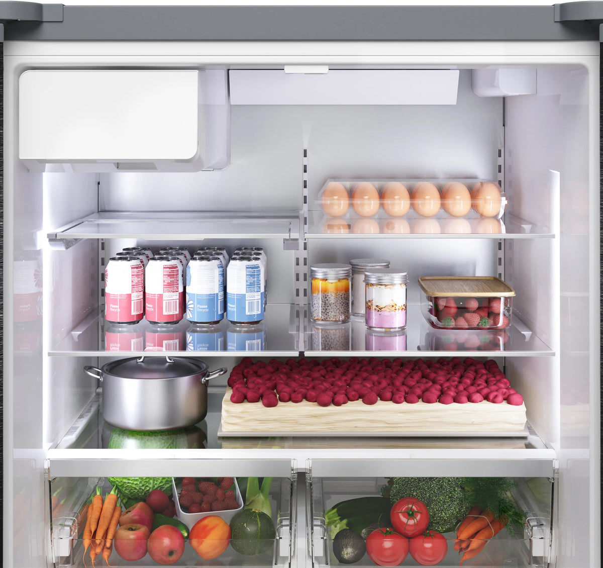Bosch B36FD52SNS 500 Series French Door Bottom Mount Refrigerator 36'' Stainless steel (with anti-fingerprint). Total No Frost