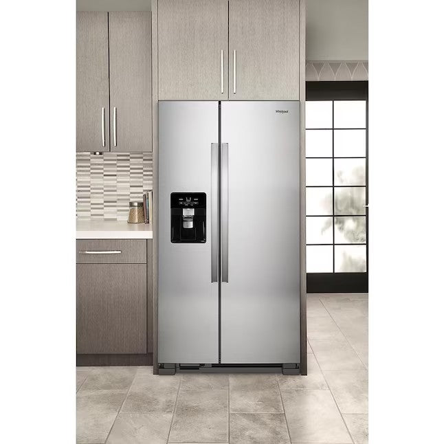 Whirlpool 21.4-cu ft Side-by-Side Refrigerator with Ice Maker (Fingerprint Resistant Stainless Steel)