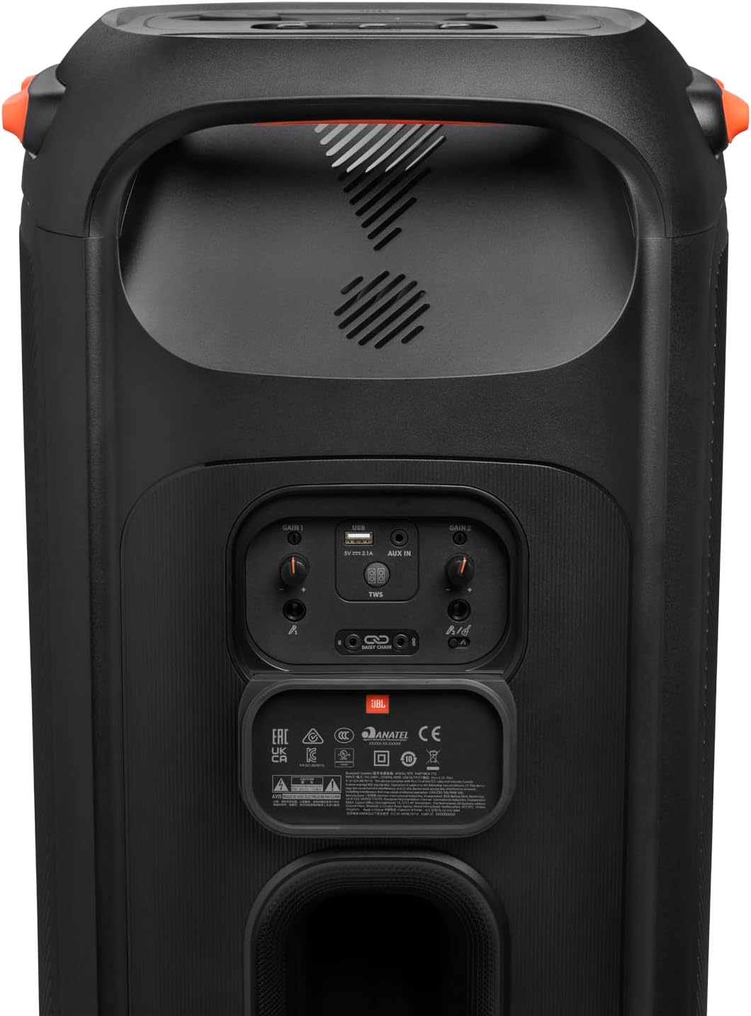 JBL PartyBox 710 -Party Speaker with Powerful Sound, Built-in Lights and Extra Deep Bass, IPX4 Splash Proof, App/Bluetooth Connectivity, Made for Everywhere a Handle Wheels (Black)