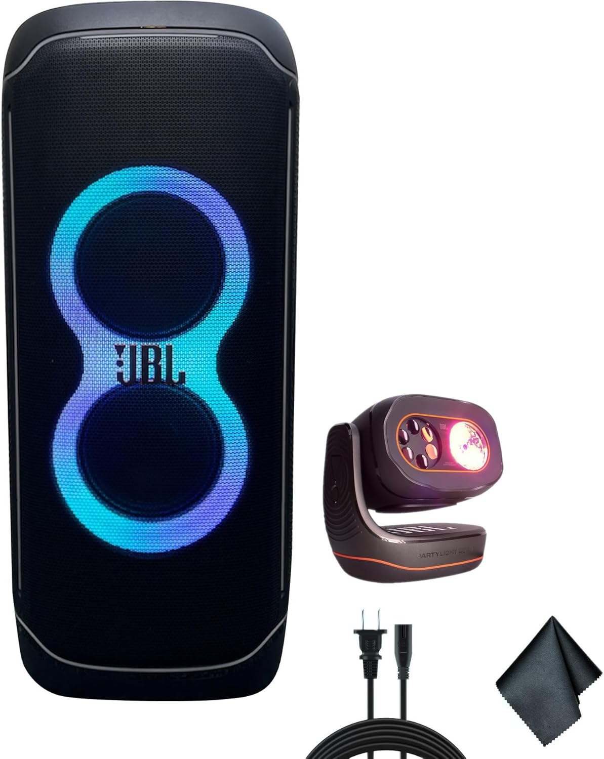 JBL 2 x PartyBox Ultimate 1100W Portable Speaker - Wi-fi & Bluetooth Connectivity Splashproof, Powerful Sound and Exciting Light Show (JBLPARTYBOXULTAM) + Cleaning Cloth + More