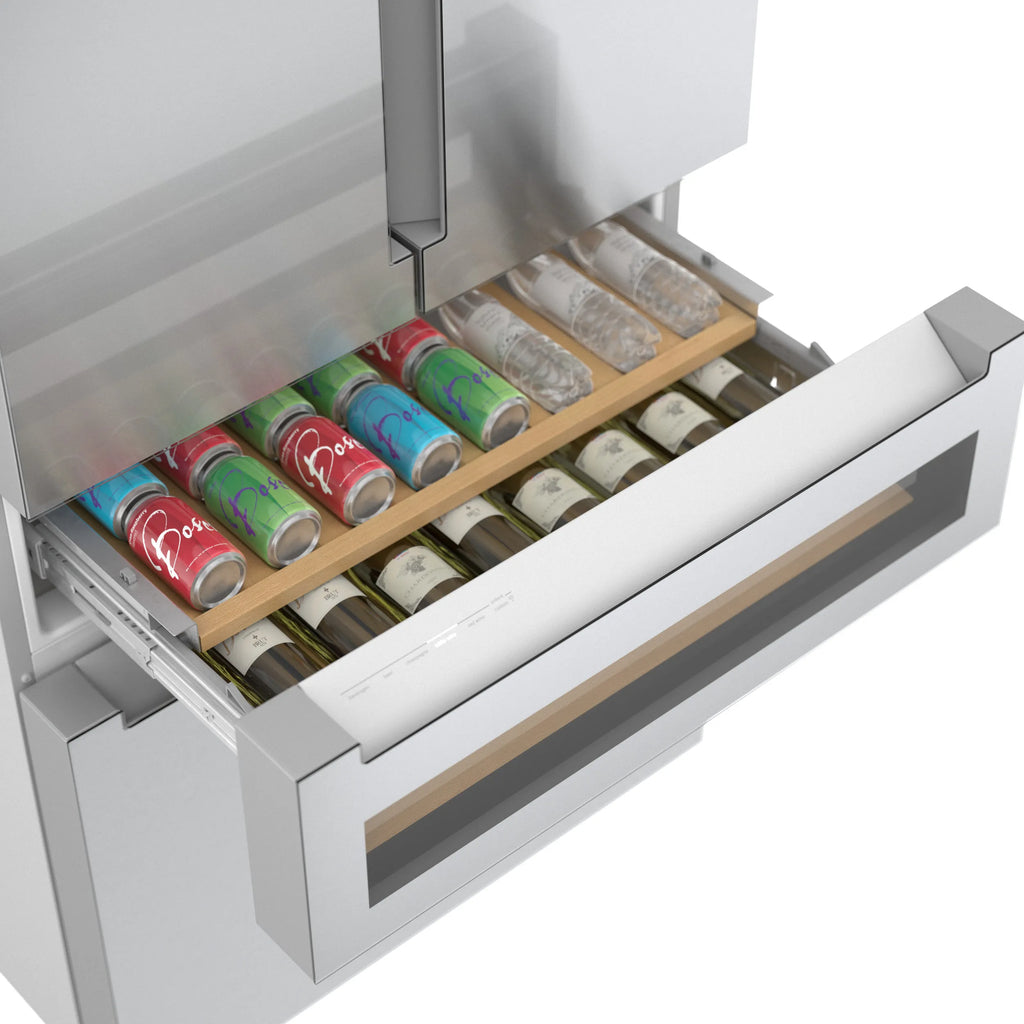 Bosch B36CL81ENG 800 Series French Door Bottom Mount Refrigerator. Glass door 36'' Stainless Steel