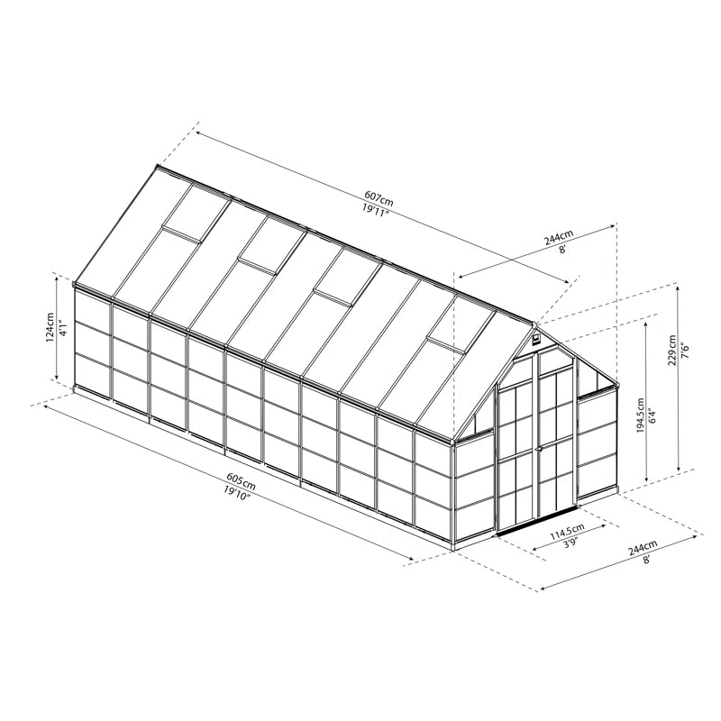 Palram - Canopia Balance 8' W Hobby Greenhouse - Green