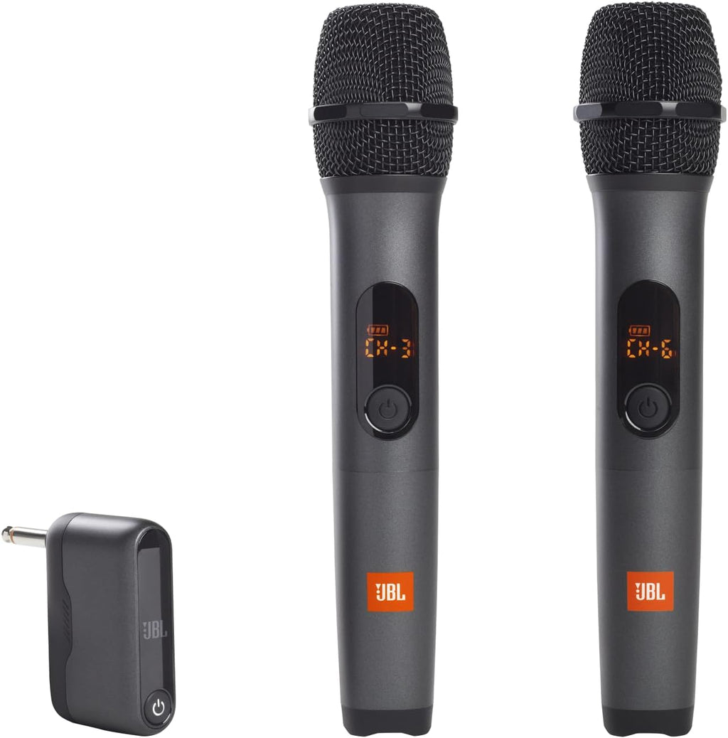 JBL PartyBox Stage 320 Portable Party Speaker with Wireless Two Microphone System (Black)