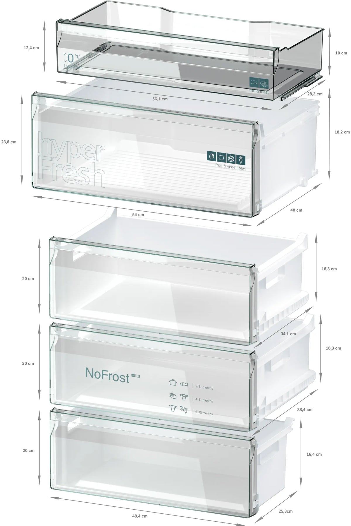 SIEMENS KG49NXXCF iQ300 Free-standing fridge-freezer with freezer at bottom 203 x 70 cm Brushed black steel antiFingerprint. Total noFrost