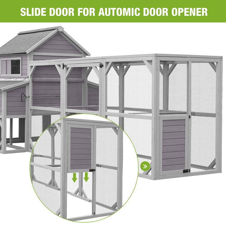 Anyi 59 Square Feet Chicken Coop with Chicken Run