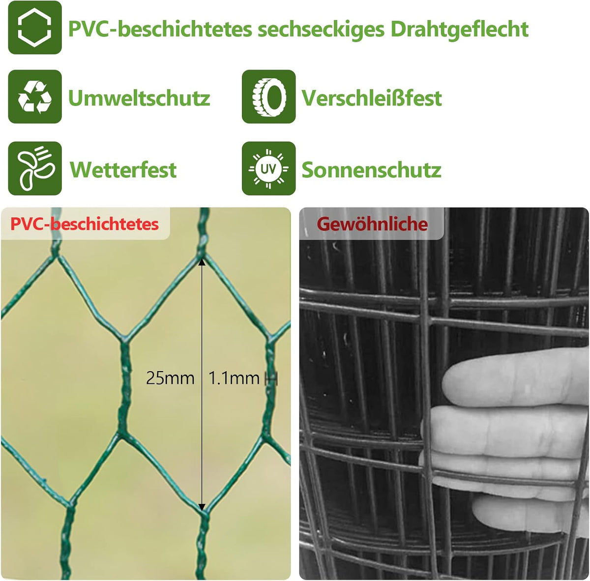 Sonnewelt Freilaufgehege 3x2x2m Hühnerstall Verzinkter Stahl Kleintierstall Hühnerhaus Dach Geflügelstall mit Sonnenschutzdach und Tür für Haustierkäfig Hühnerkäfig Vogelkäfig Kleintiere Pflanzen