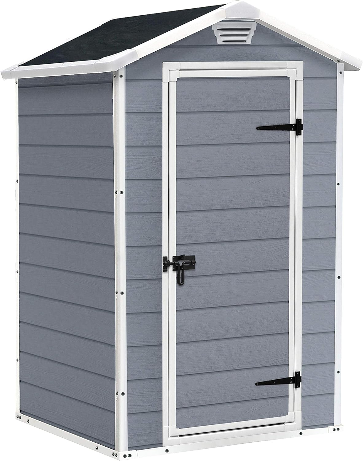 Keter Manor Outdoor Plastic Garden Storage Shed, Grey, 6 x 8 ft