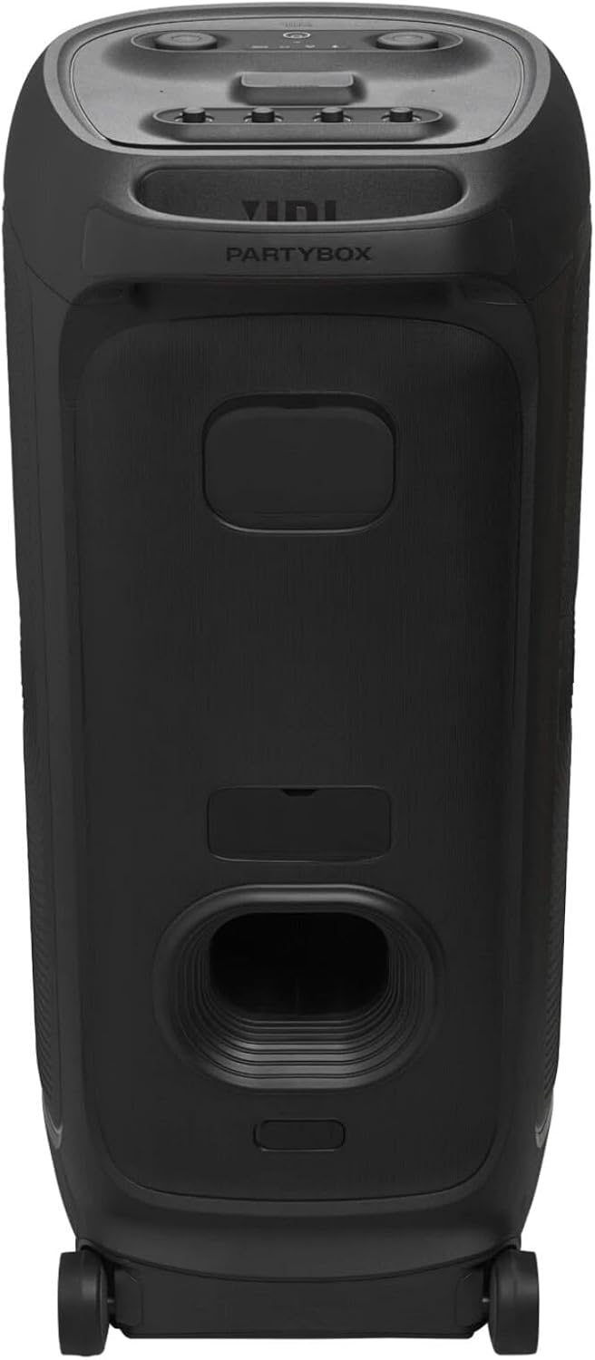 JBL Partybox Ultimate - Multi Purpose Party Speaker, with Wi-fi & Bluetooth Connectivity, Wireless, Lightshow, IPx4 Slashproof, Dual Mic & Guitar Inputs, Handle & Sturdy Wheels, Black