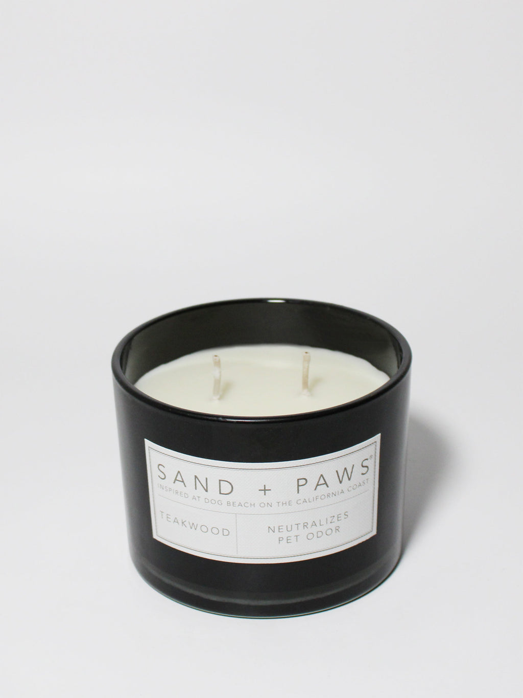 Elegant Sand + Paws Teakwood 12 oz scented candle