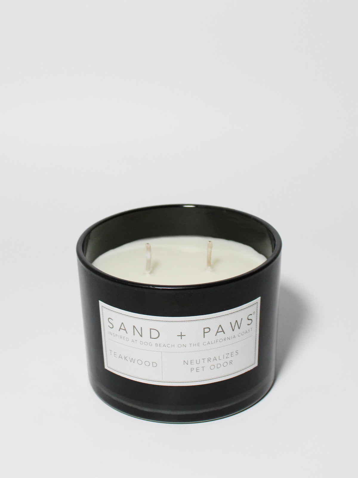 Elegant Sand + Paws Teakwood 12 oz scented candle