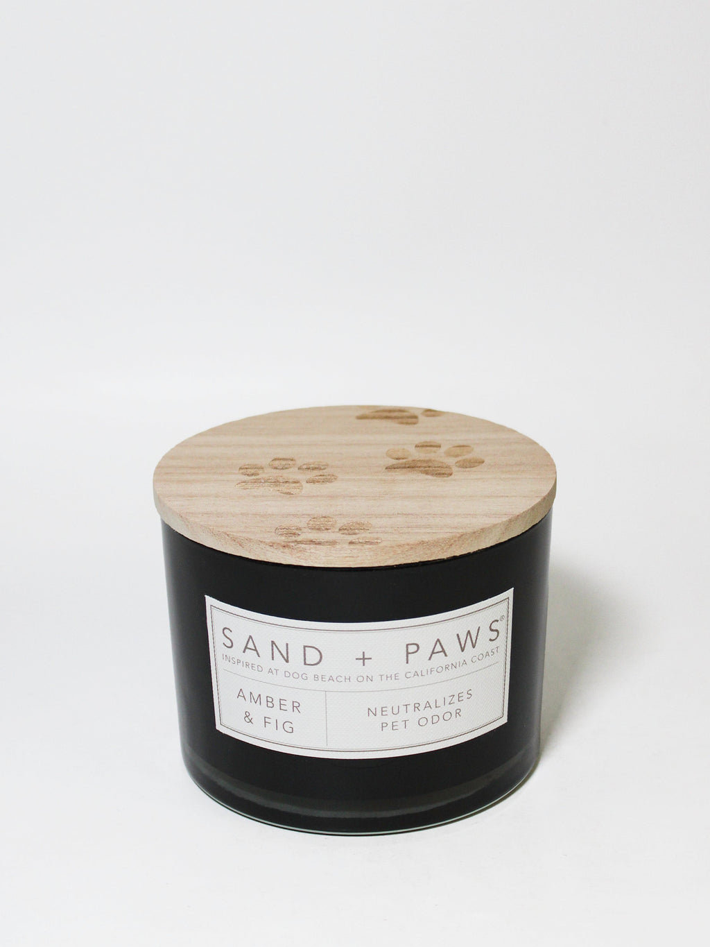 Elegant Sand + Paws Amber & Fig 12 oz scented candle