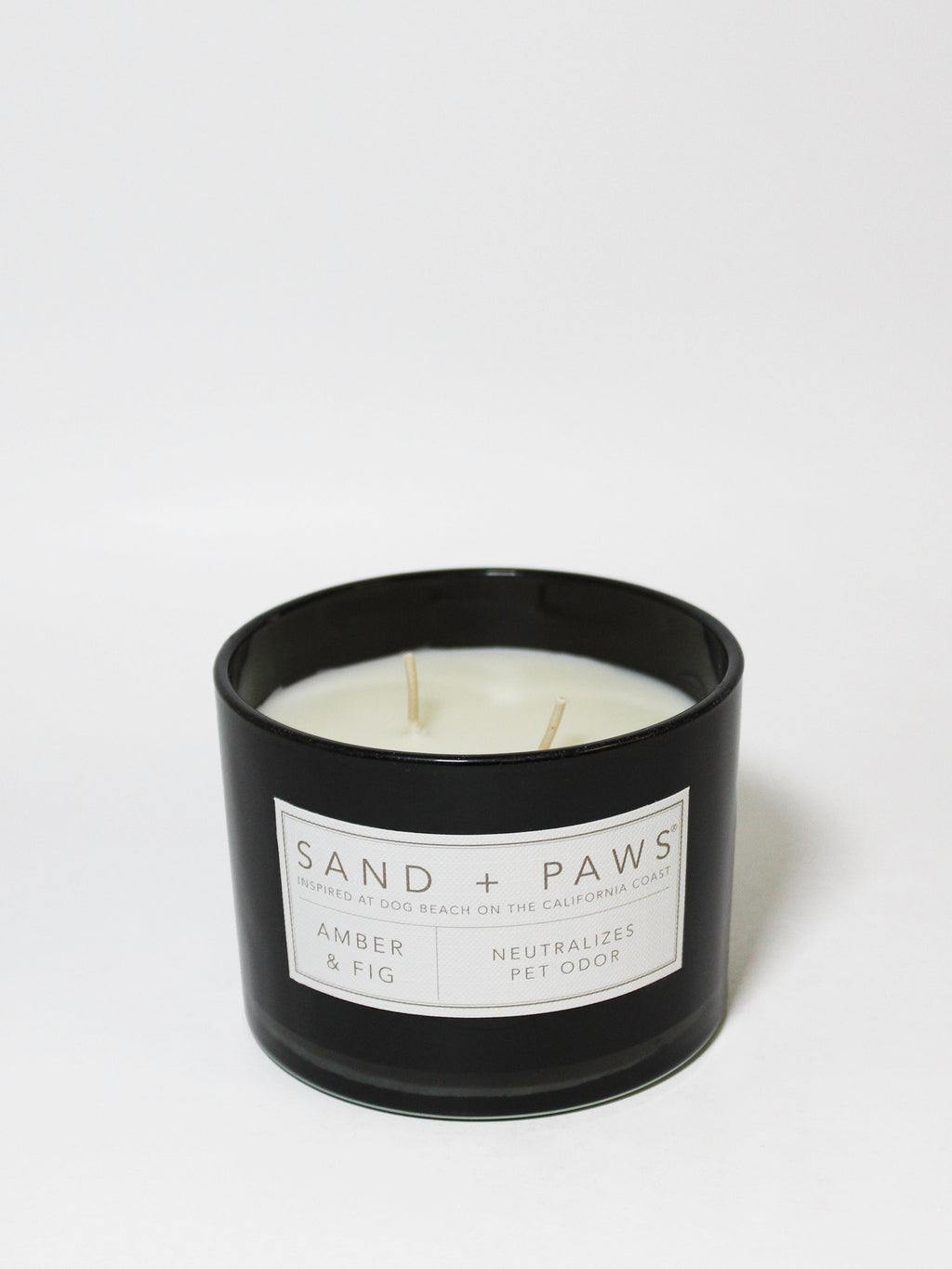 Elegant Sand + Paws Amber & Fig 12 oz scented candle