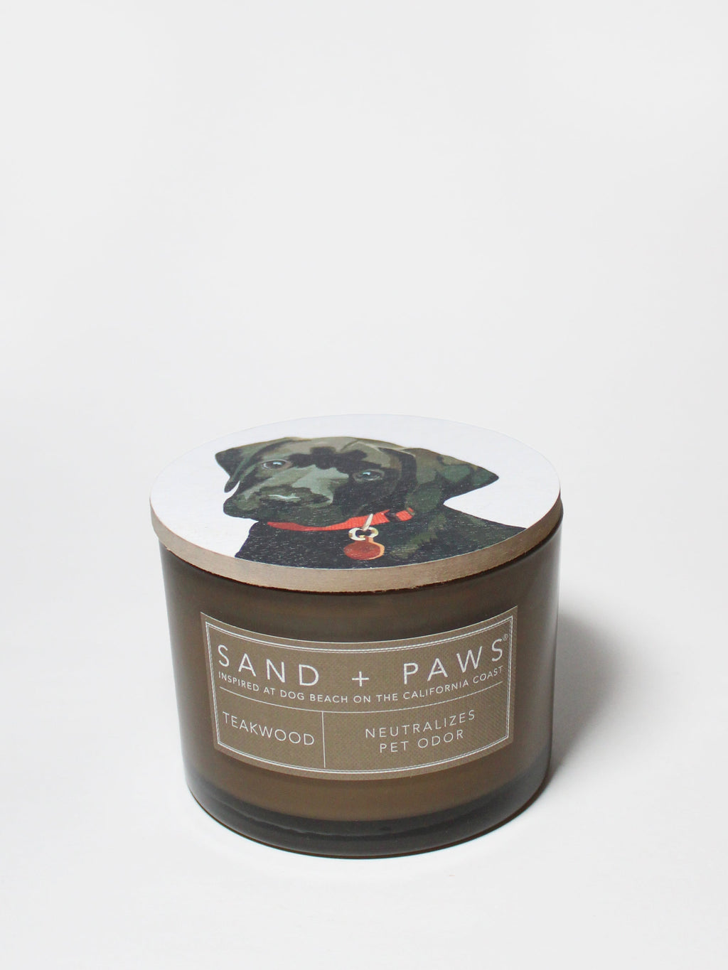 Elegant Sand + Paws Teakwood 12 oz scented candle