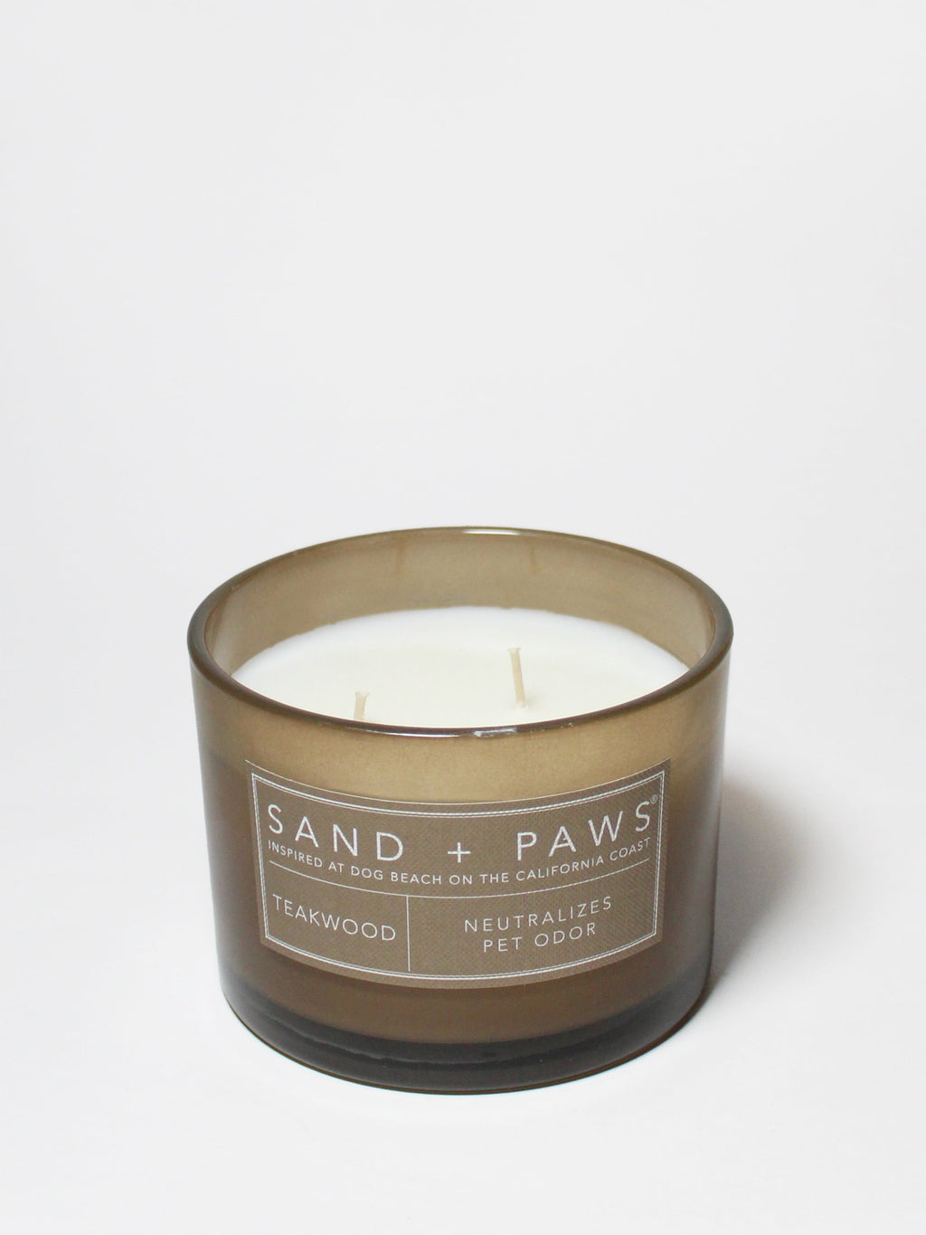 Elegant Sand + Paws Teakwood 12 oz scented candle
