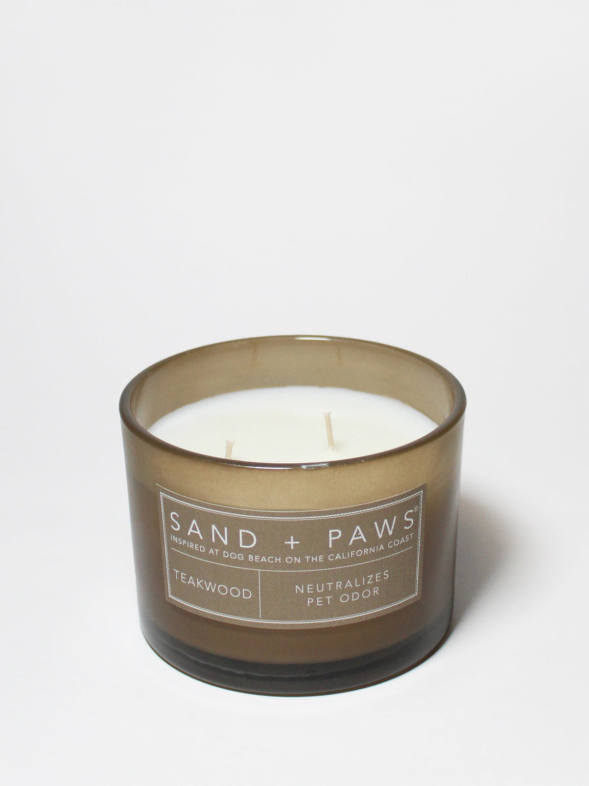 Elegant Sand + Paws Teakwood 12 oz scented candle