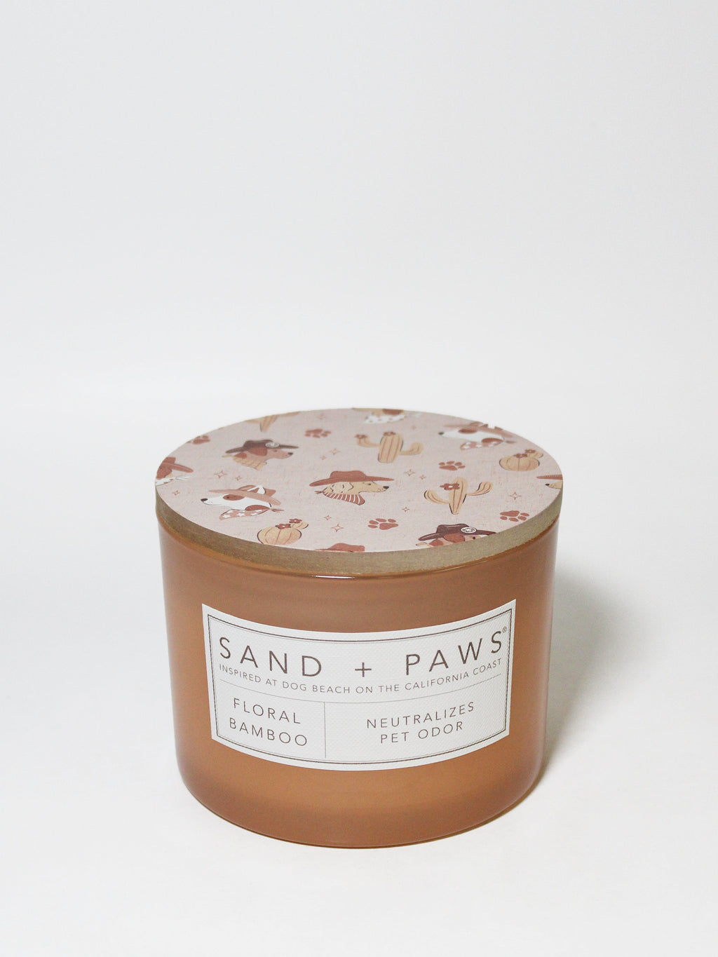 Elegant Sand + Paws Floral Bamboo 12 oz scented candle