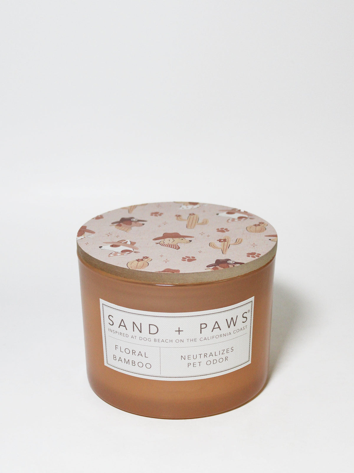 Elegant Sand + Paws Floral Bamboo 12 oz scented candle