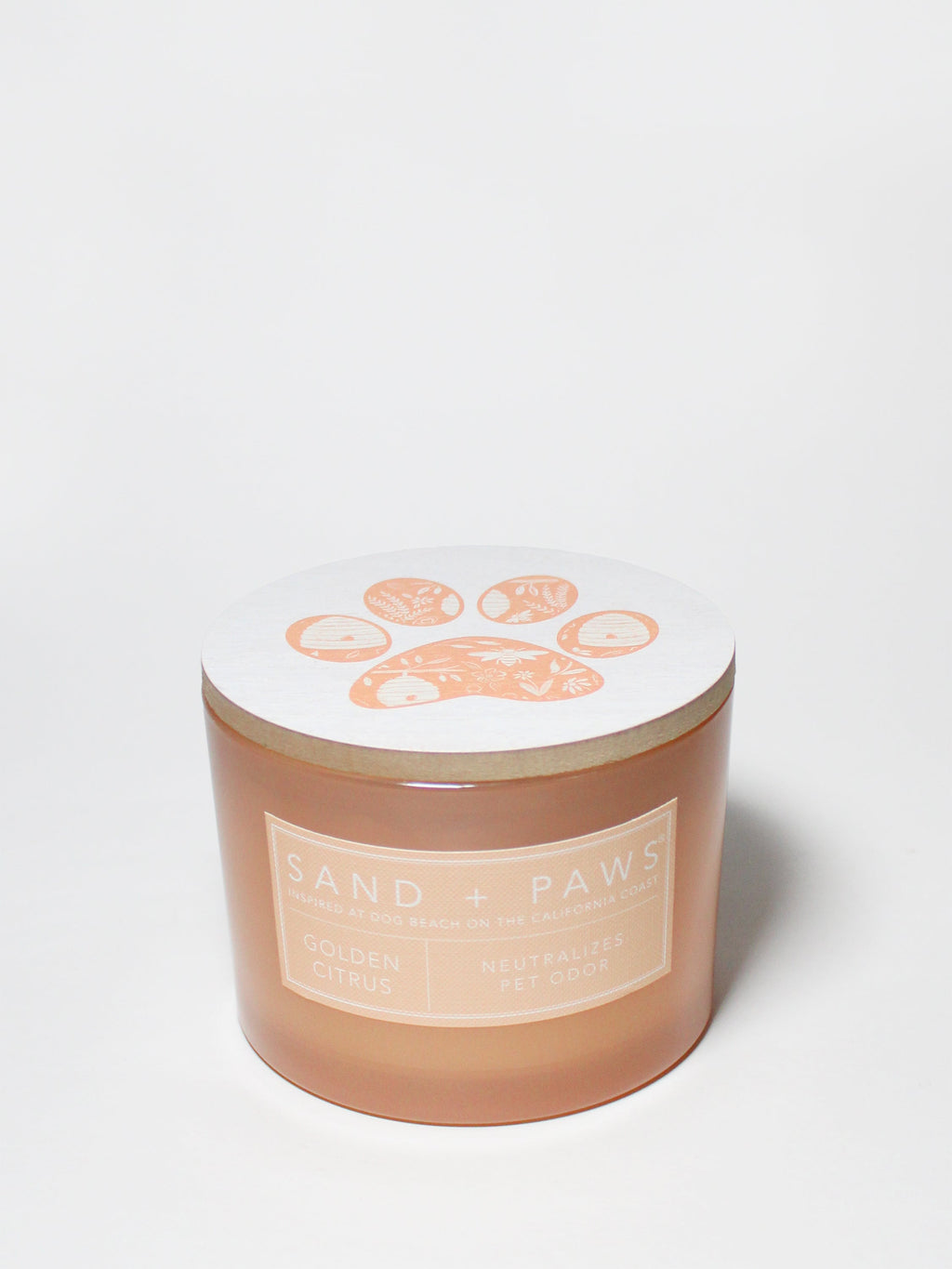Elegant Sand + Paws Golden Citrus 12 oz scented candle