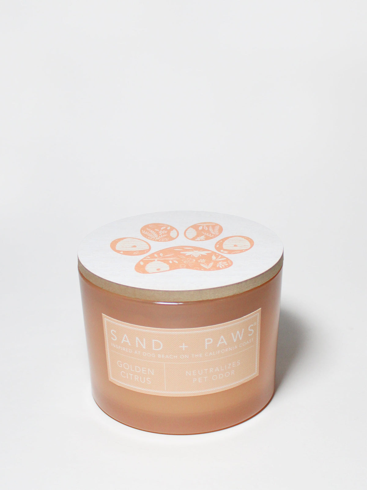 Elegant Sand + Paws Golden Citrus 12 oz scented candle