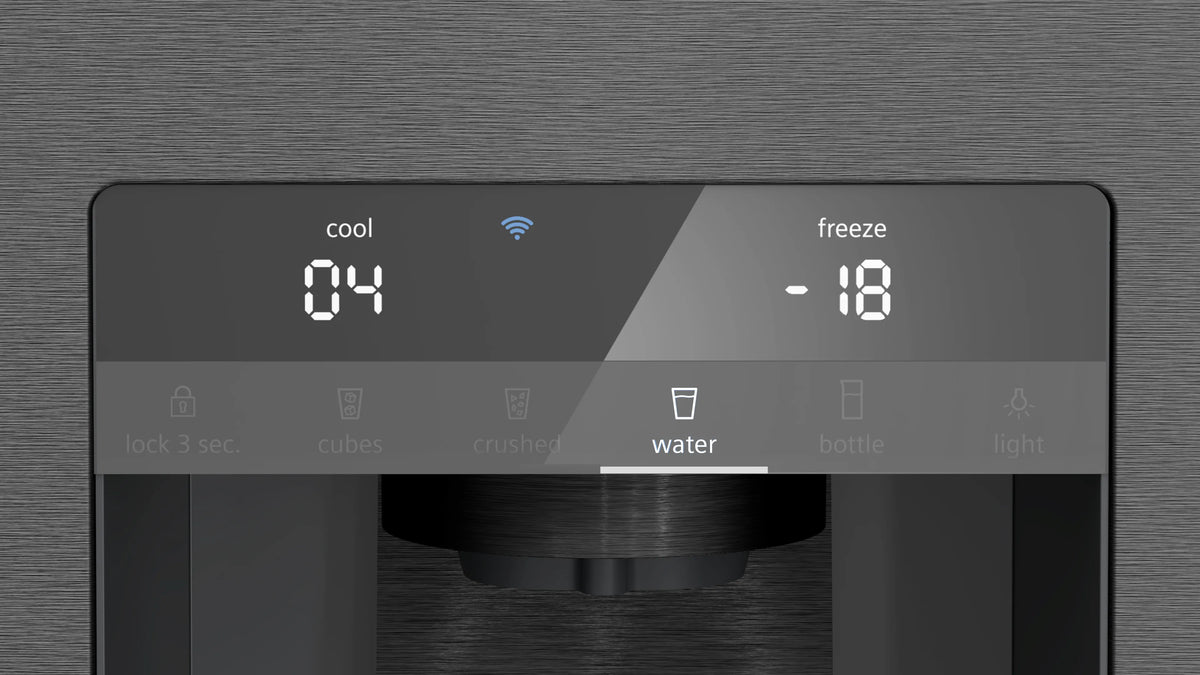 SIEMENS KF96DPXEA iQ700 French door bottom freezer. multi door 183 x 90.5 cm Brushed black steel antiFingerprint. Total noFrost
