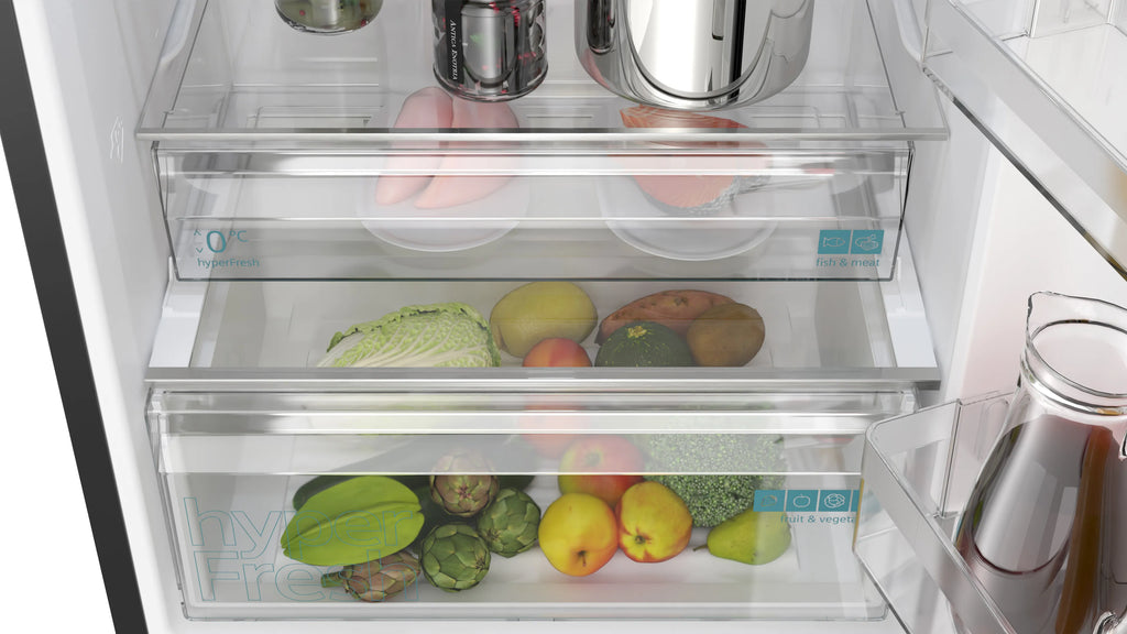 SIEMENS KG49NXXCF iQ300 Free-standing fridge-freezer with freezer at bottom 203 x 70 cm Brushed black steel antiFingerprint. Total noFrost