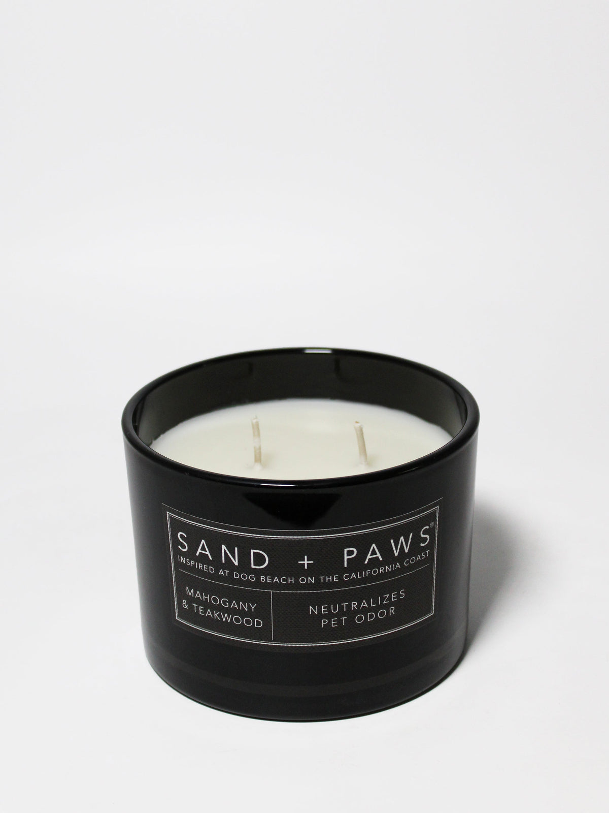 Elegant Sand + Paws Mahogany & Teakwood 12 oz scented candle