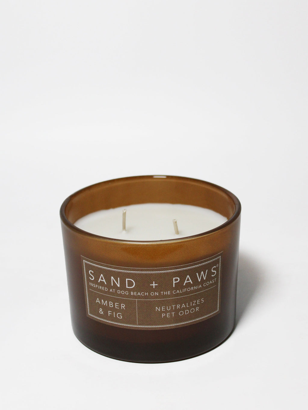Elegant Sand + Paws Amber & Fig 12 oz scented candle