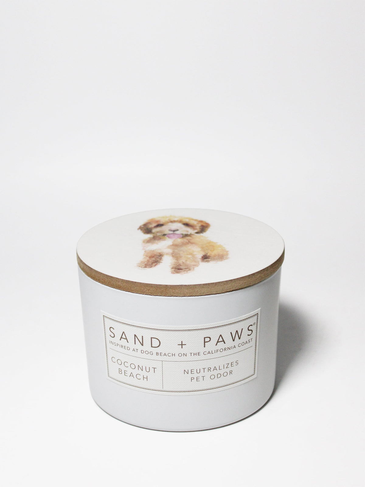 Elegant Sand + Paws Coconut Beach 12 oz scented candle
