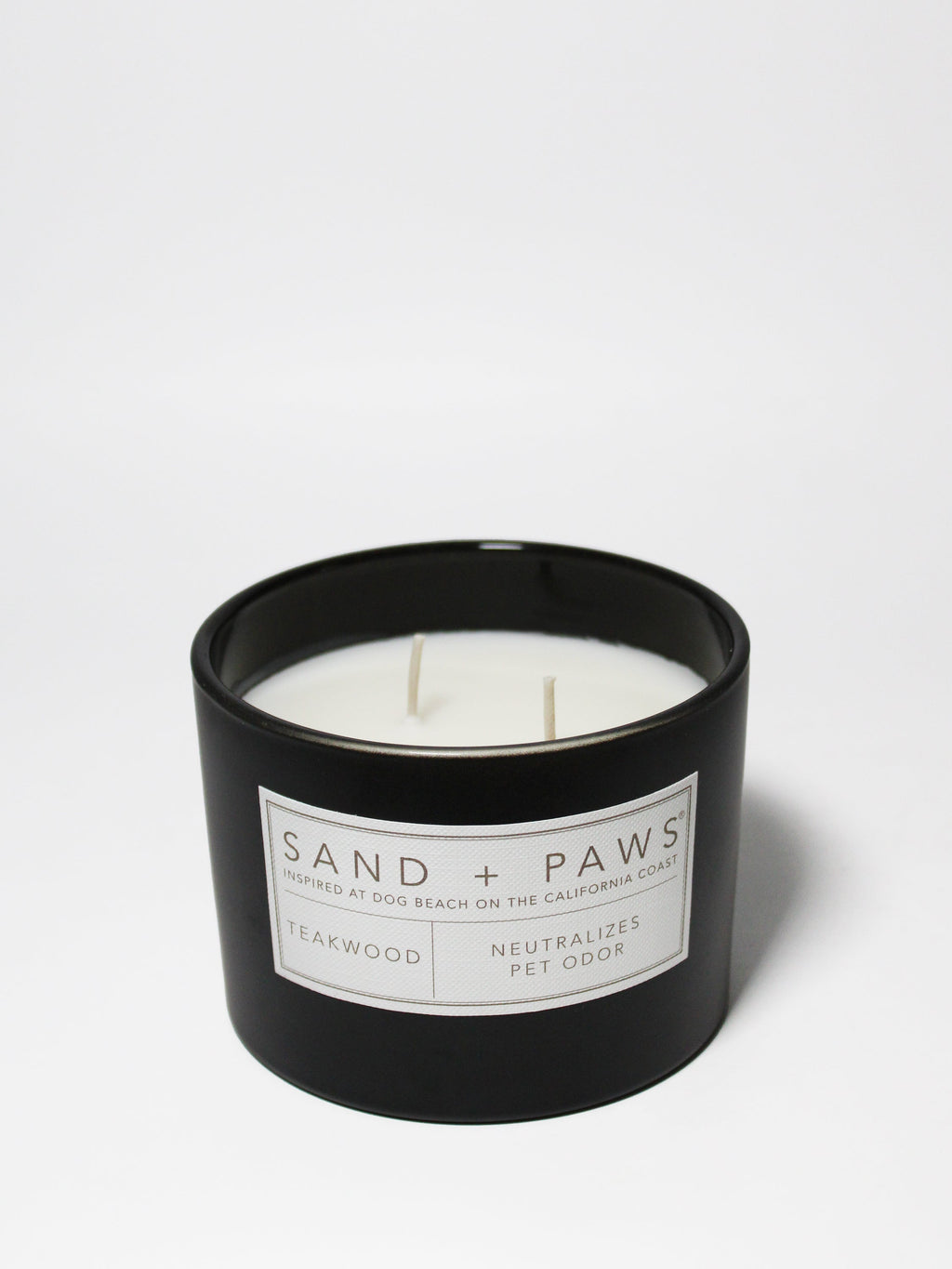 Elegant Sand + Paws Teakwood 12 oz scented candle