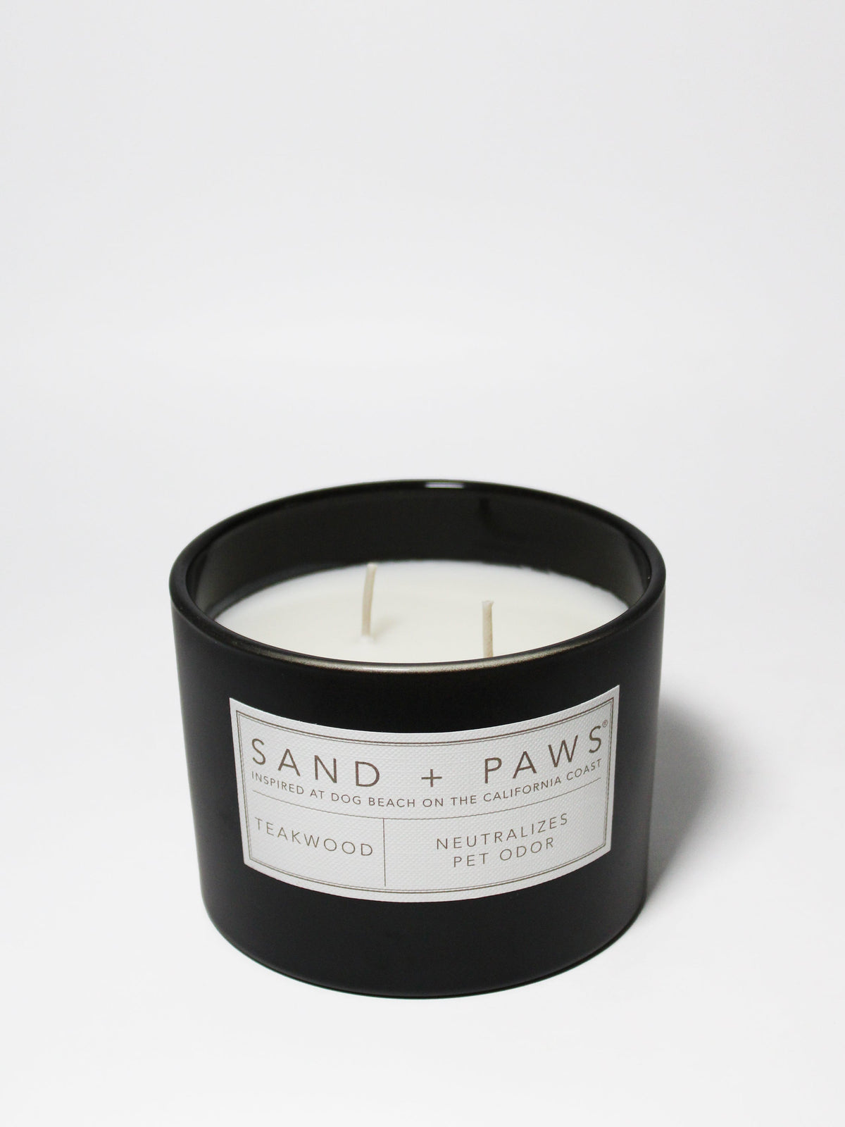 Elegant Sand + Paws Teakwood 12 oz scented candle