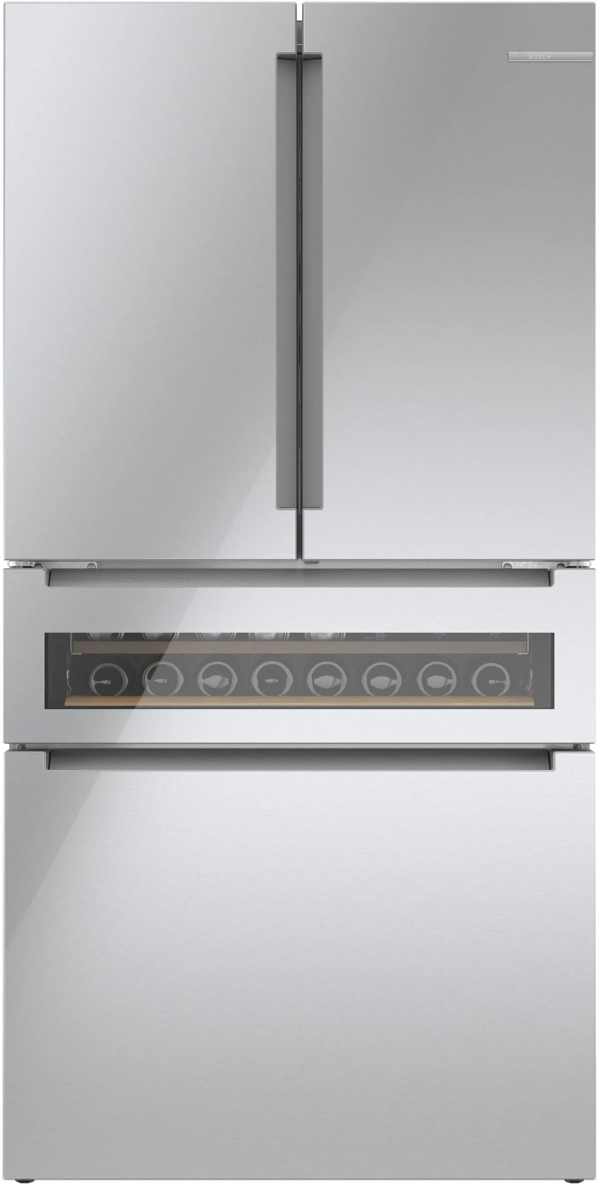 Bosch B36CL81ENG 800 Series French Door Bottom Mount Refrigerator. Glass door 36'' Stainless Steel