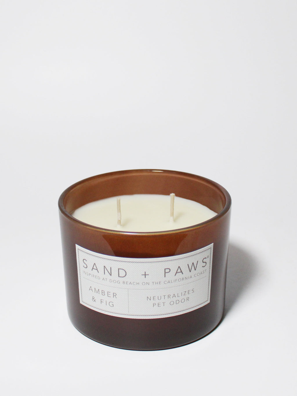 Elegant Sand + Paws Amber & Fig 12 oz scented candle