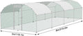Hühnerstall 3x8m Metall Freilaufgehege Freigehege, Geflügelstall Kleintiere, Verzinkter Stahlrahmen mit PE Dach, Bogenaufsatz