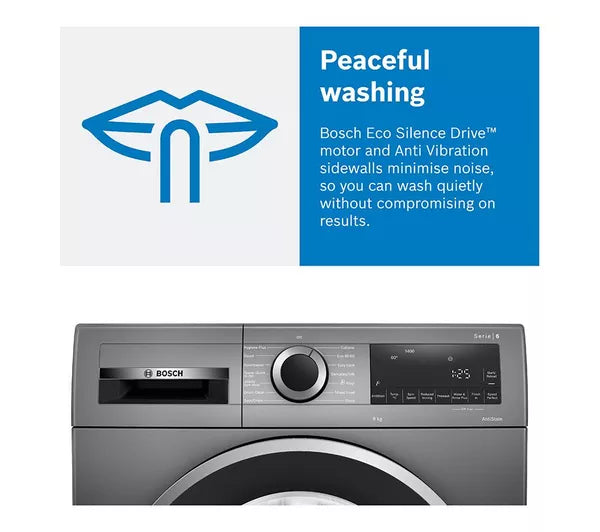 BOSCH Series 6 WGG244ZCGB AntiStain 9 kg 1400 Spin Washing Machine - Graphite