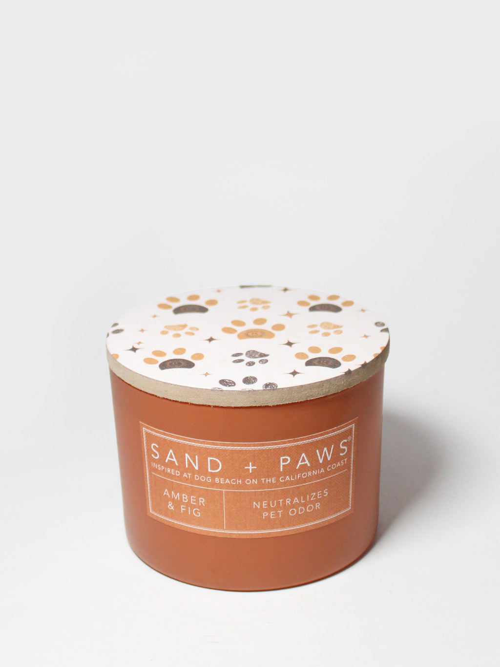 Elegant Sand + Paws Amber & Fig 12 oz scented candle