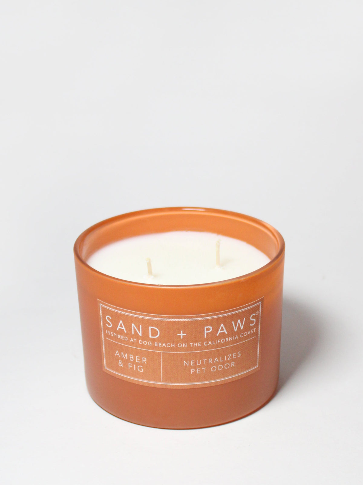 Elegant Sand + Paws Amber & Fig 12 oz scented candle