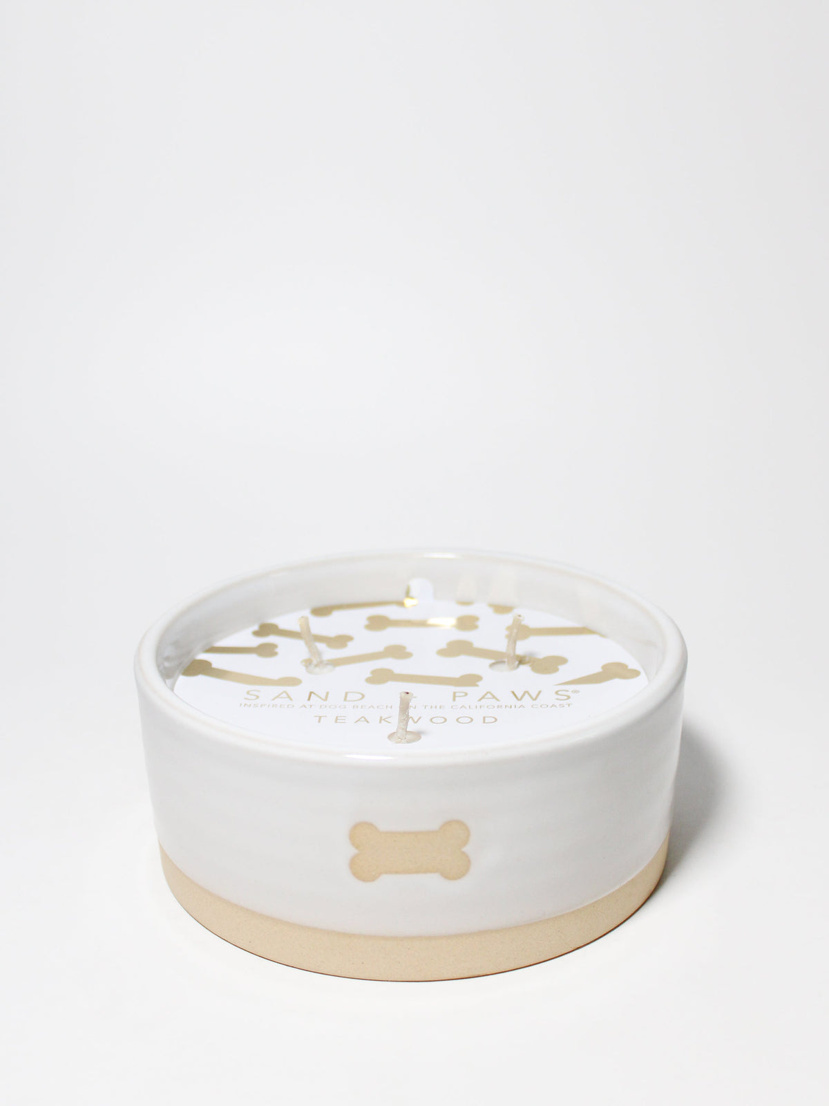 Elegant Sand + Paws Teakwood 12 oz scented candle