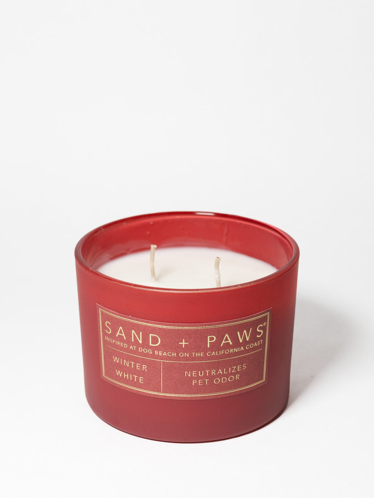 Elegant Sand + Paws Winter White 12 oz scented candle