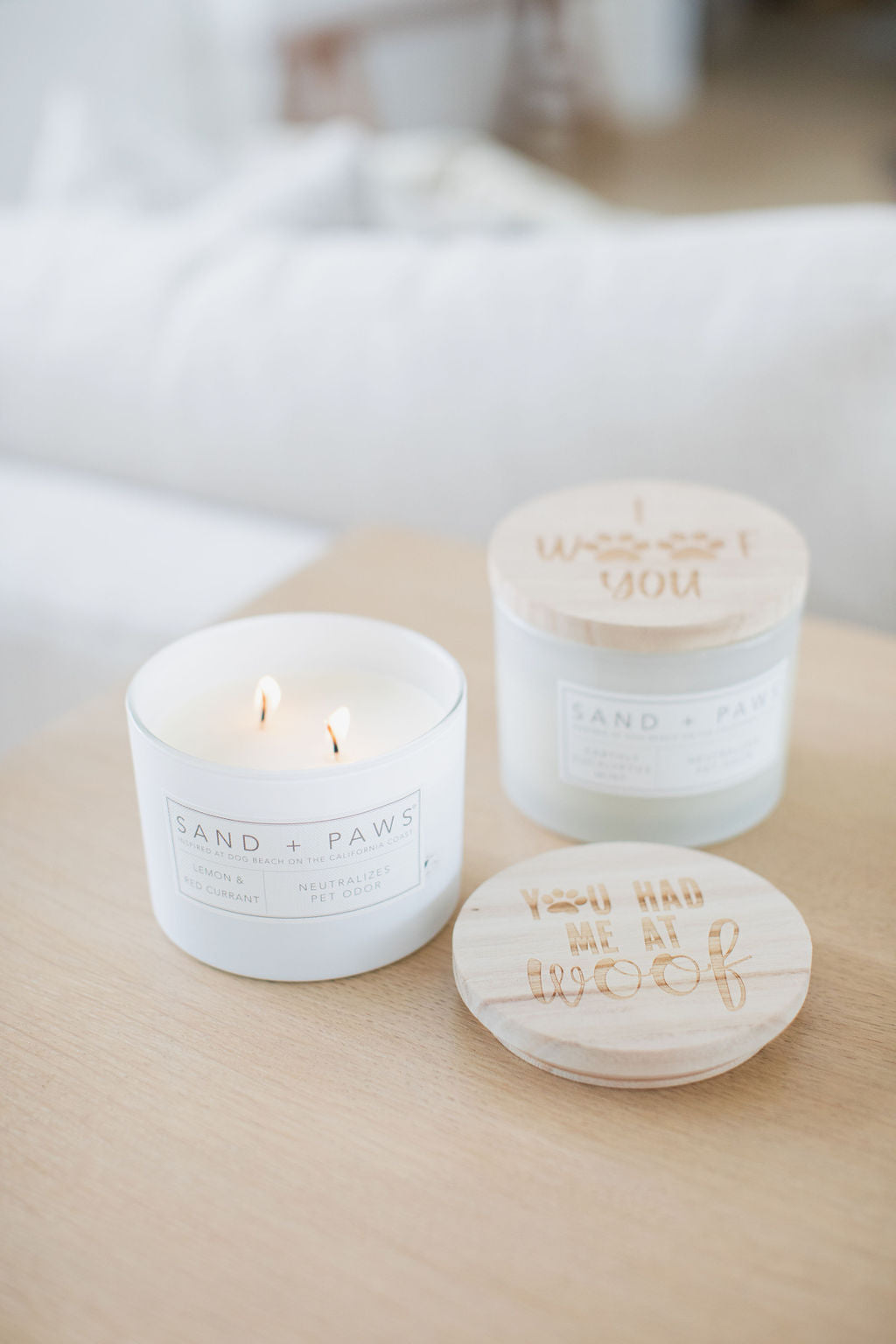 Elegant Sand + Paws Lemon & Red Currant 12 oz scented candle