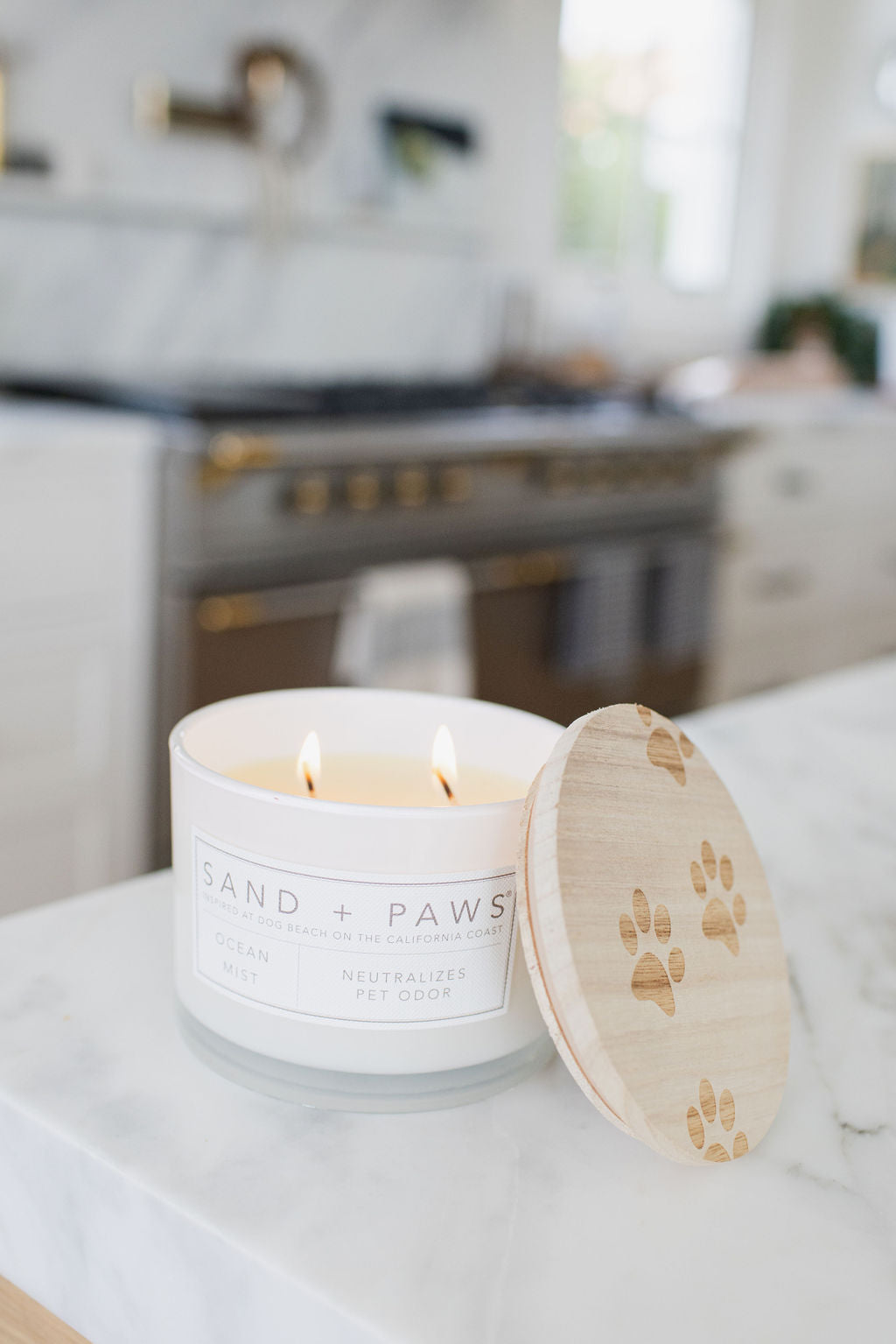 Elegant Sand + Paws Ocean Mist 12 oz scented candle